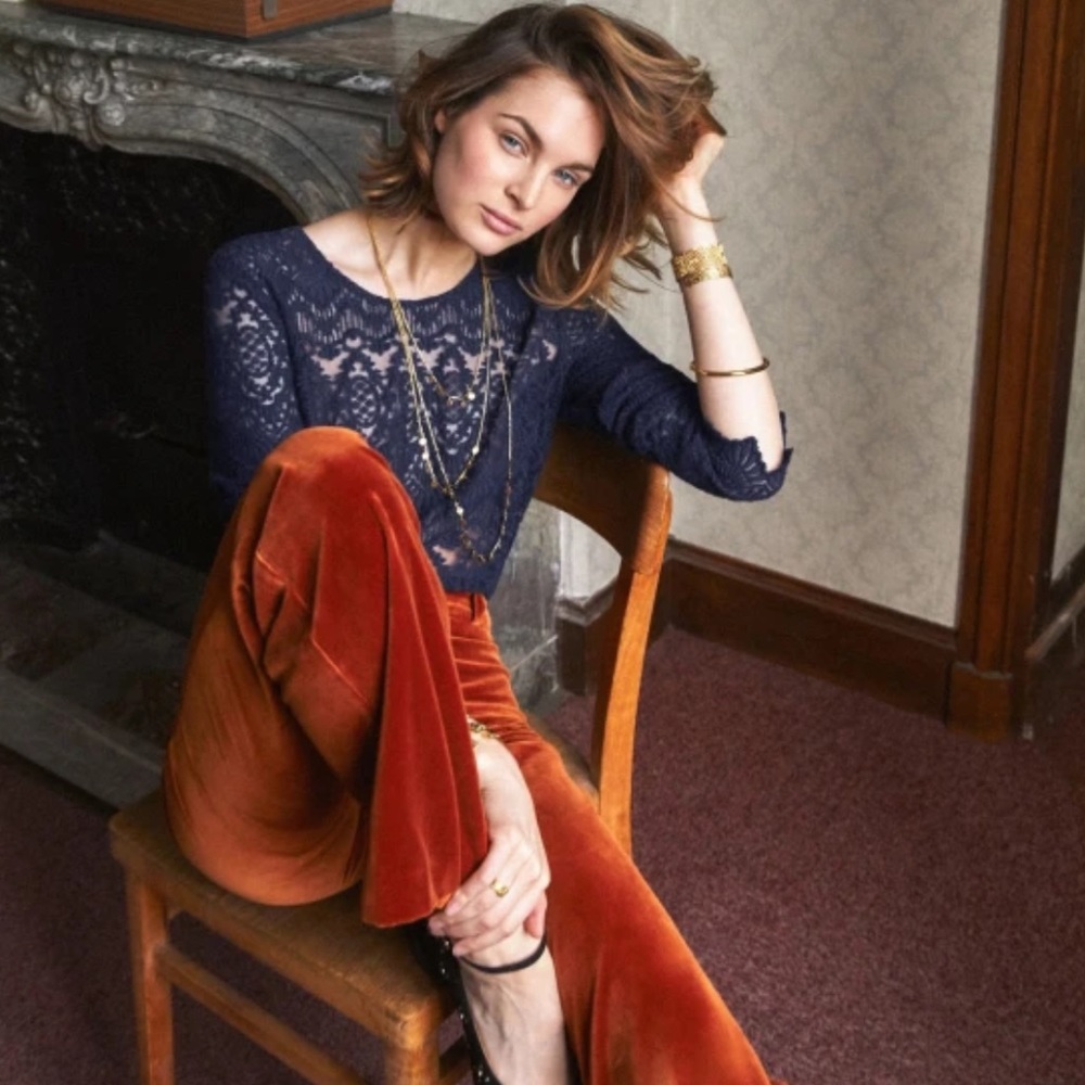 Sezane Daisy Lace Knit Top